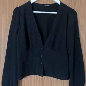 BOOHOO BLACK BLOUSE